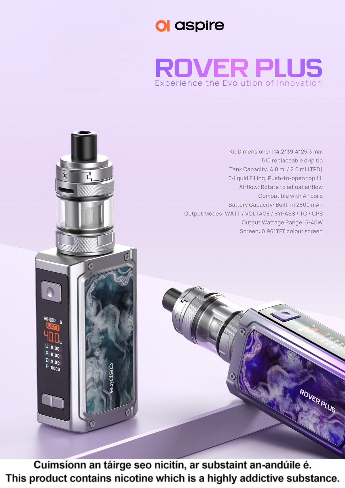 Aspire Rover Plus Mod Kit Vape & Beyond Aspire Rover Plus Mod Kit Vape & Beyond