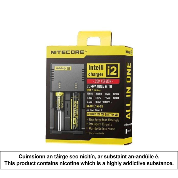 Charger New I2 Intellicharger Nitecore Battery charger with 2 slots Charging speed: 1 x 1000mAh / 2 x 500mAh
